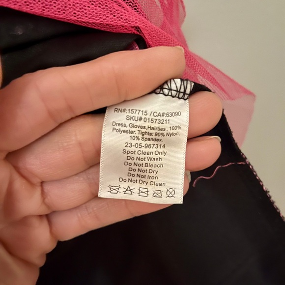 Spirit Halloween Punk Skull Costume Dress | Girls M | Black Pink Mesh - Picture 4 of 4